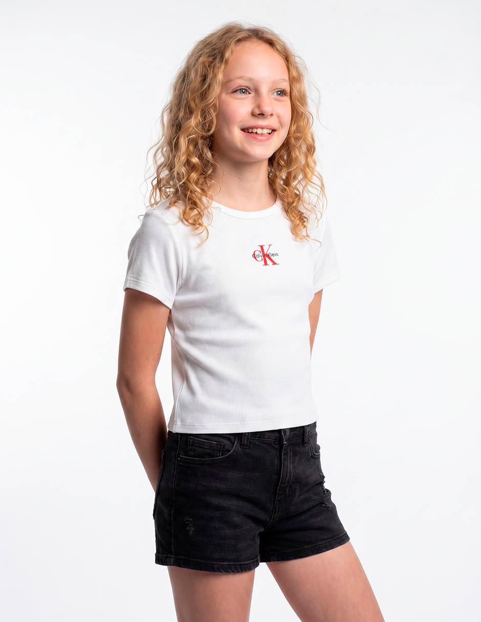 Playera Calvin Klein manga corta para niña Playera Calvin Klein manga corta para niña