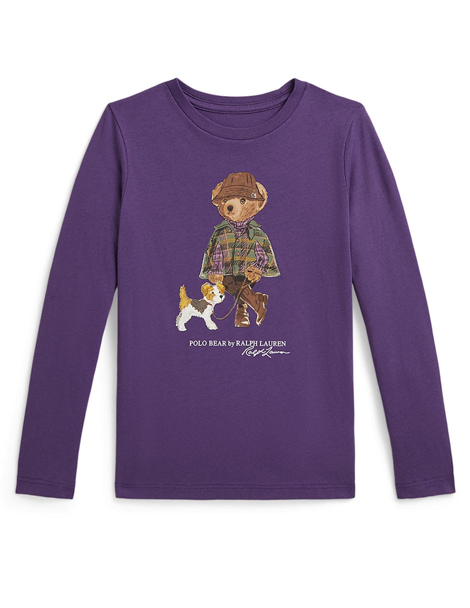 Playera polo manga larga para niña Playera polo manga larga para niña