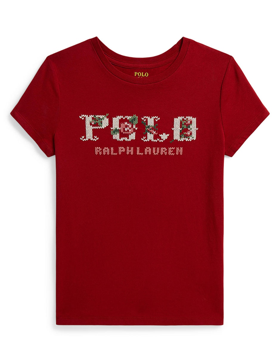 Playera polo manga corta para niña