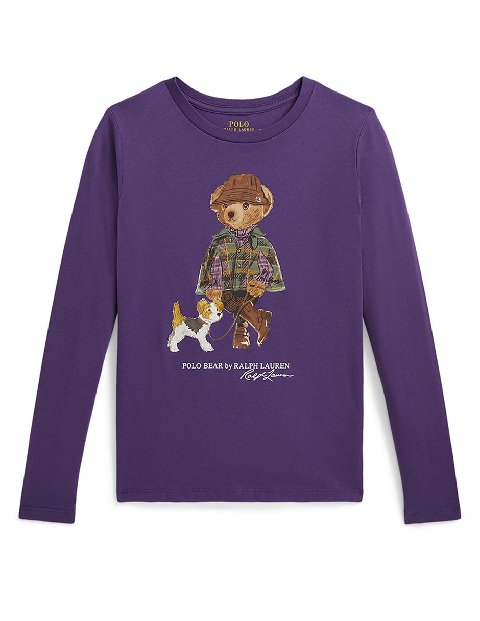 Playera polo manga larga para niña Playera polo manga larga para niña