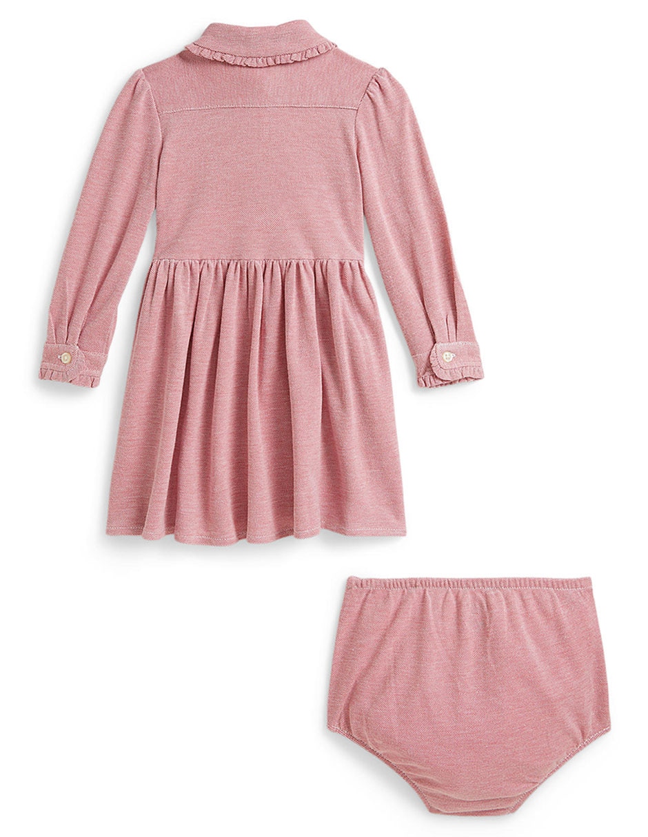 Vestido con calzón manga con puño para bebé niña