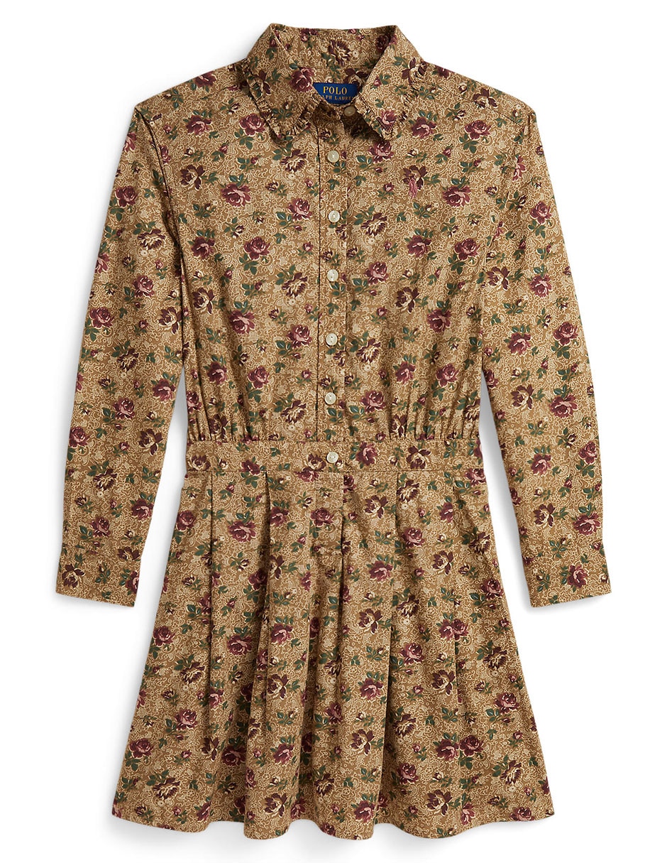 Vestido manga con puño para niña
