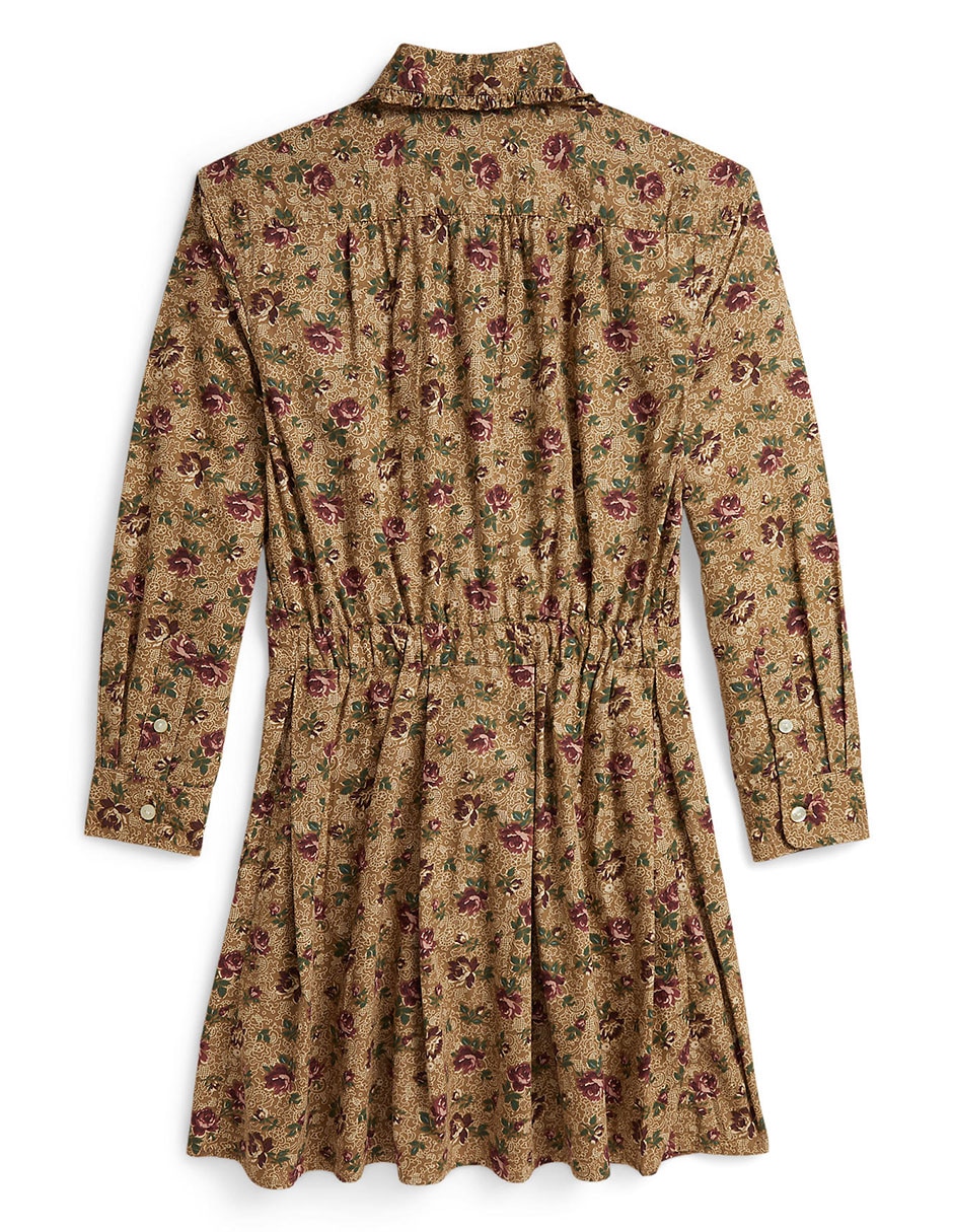 Vestido manga con puño para niña