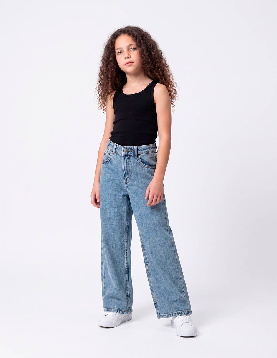 Jeans wide leg para niña 4