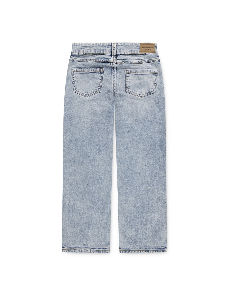Jeans wide leg lavado claro para niño 4