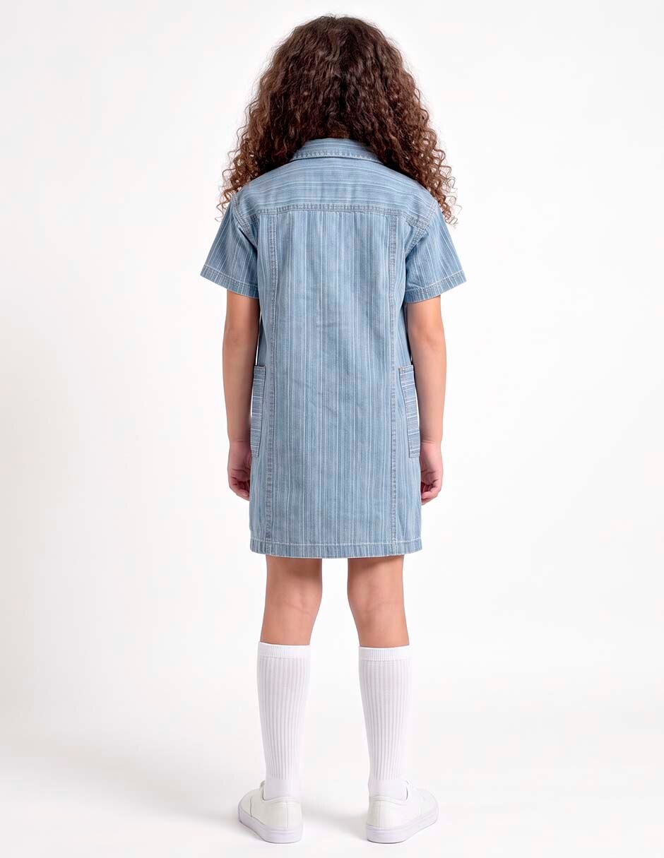 Vestido manga regular para niña 6