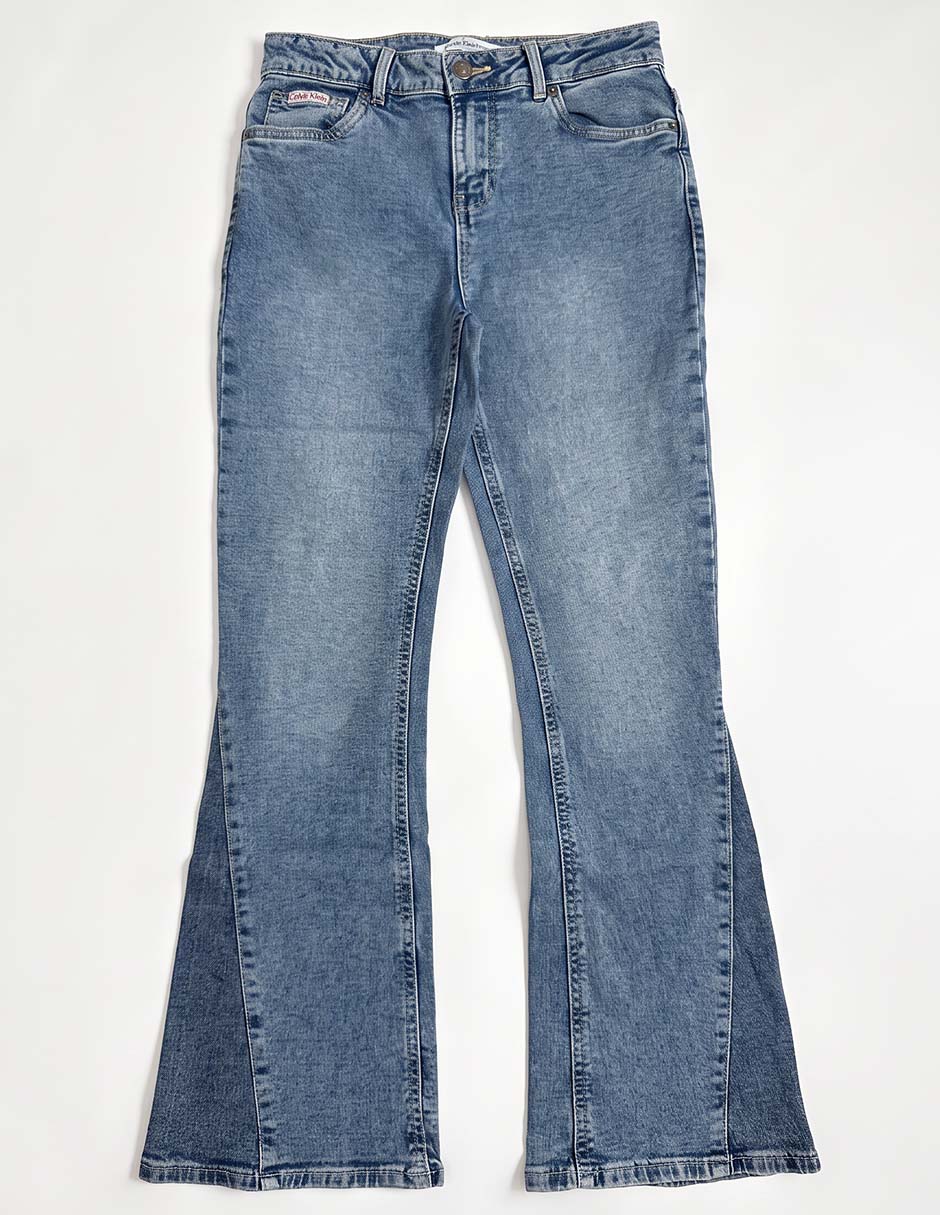 Jeans flare lavado bitono para niña