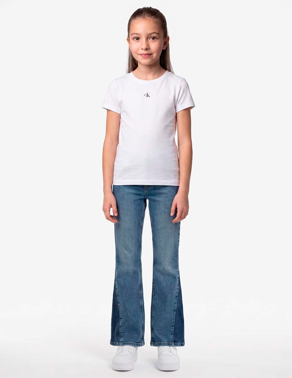 Jeans flare lavado bitono para niña 3