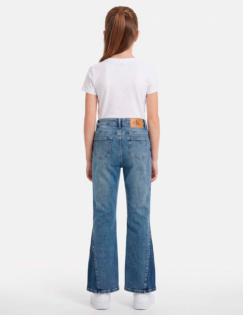 Jeans flare lavado bitono para niña 6