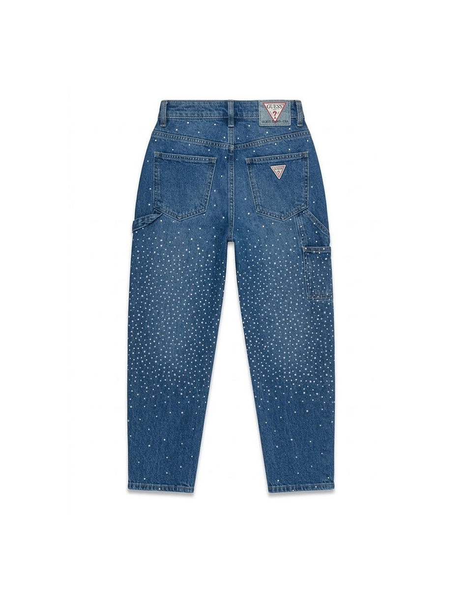 Jeans relajado lavado obscuro para niña 2