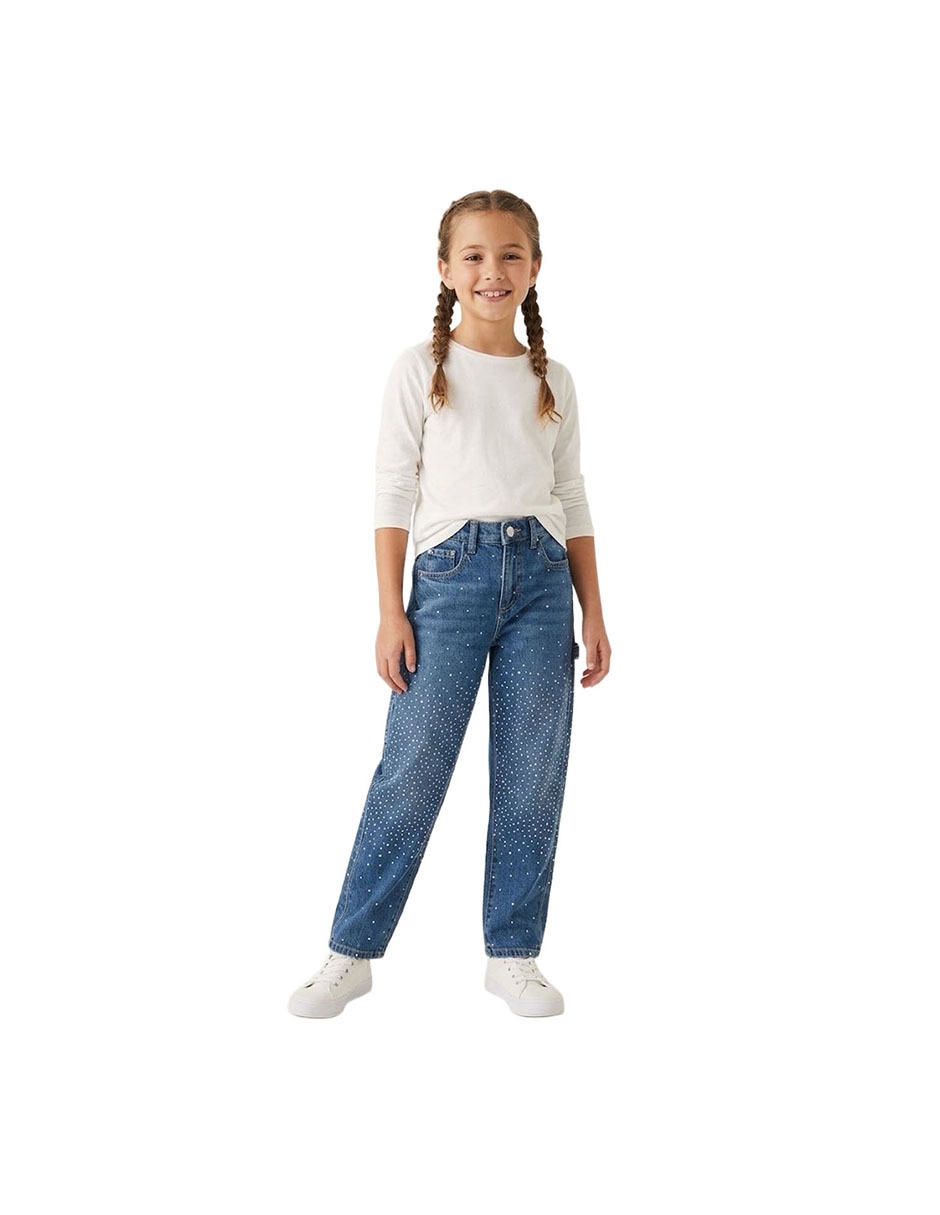 Jeans relajado lavado obscuro para niña 3