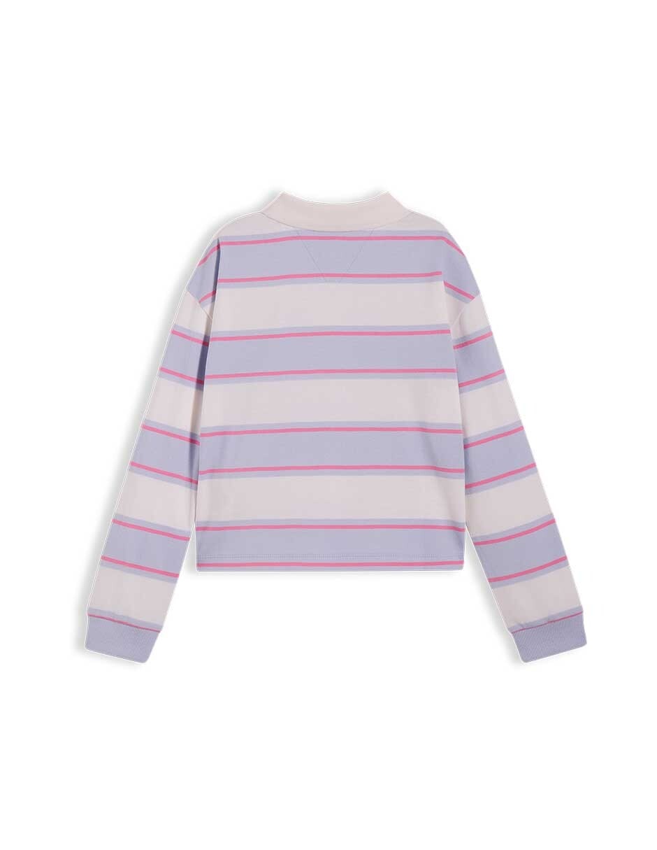 Playera tipo polo de algodón para niña 4