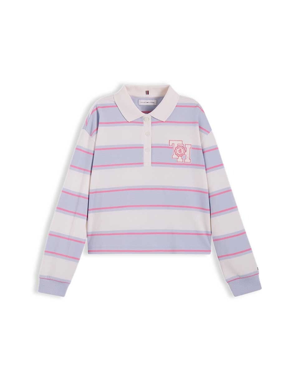 Playera tipo polo de algodón para niña 2