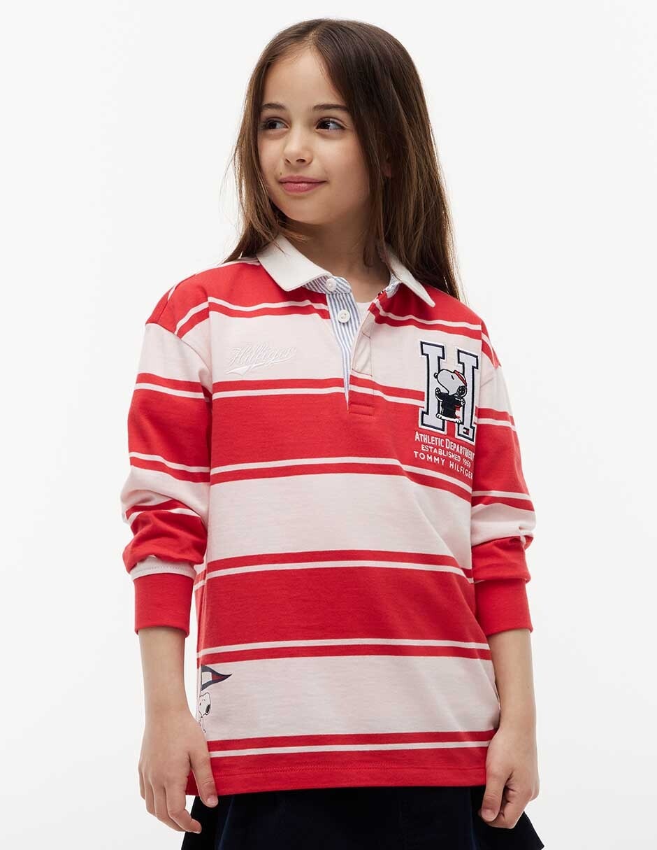 Playera tipo polo de algodón para niña Playera tipo polo de algodón para niña