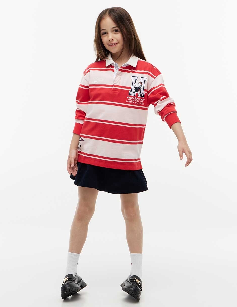 Playera tipo polo de algodón para niña 2