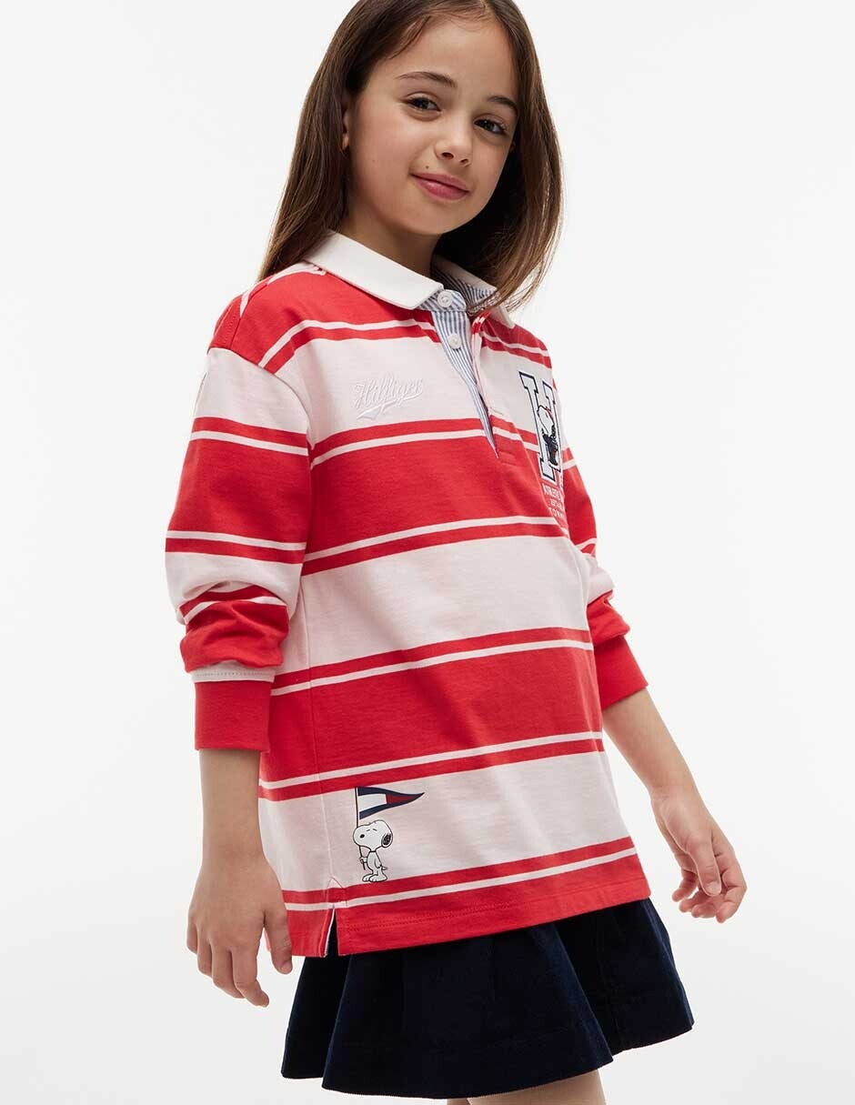 Playera tipo polo de algodón para niña 3