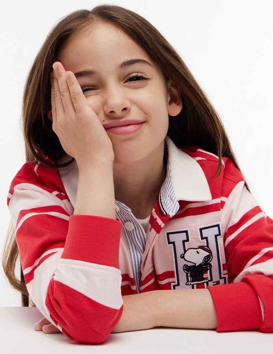 Playera tipo polo de algodón para niña 6
