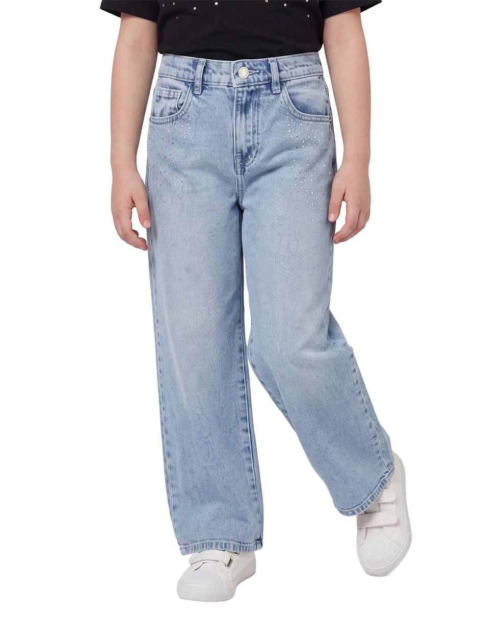 Jeans lavado denim para niña 4