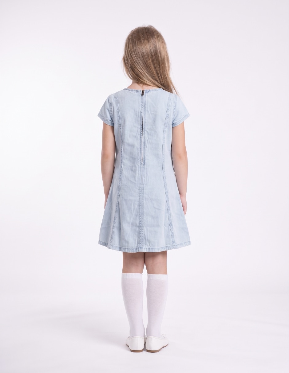 Vestido manga regular para niña 2