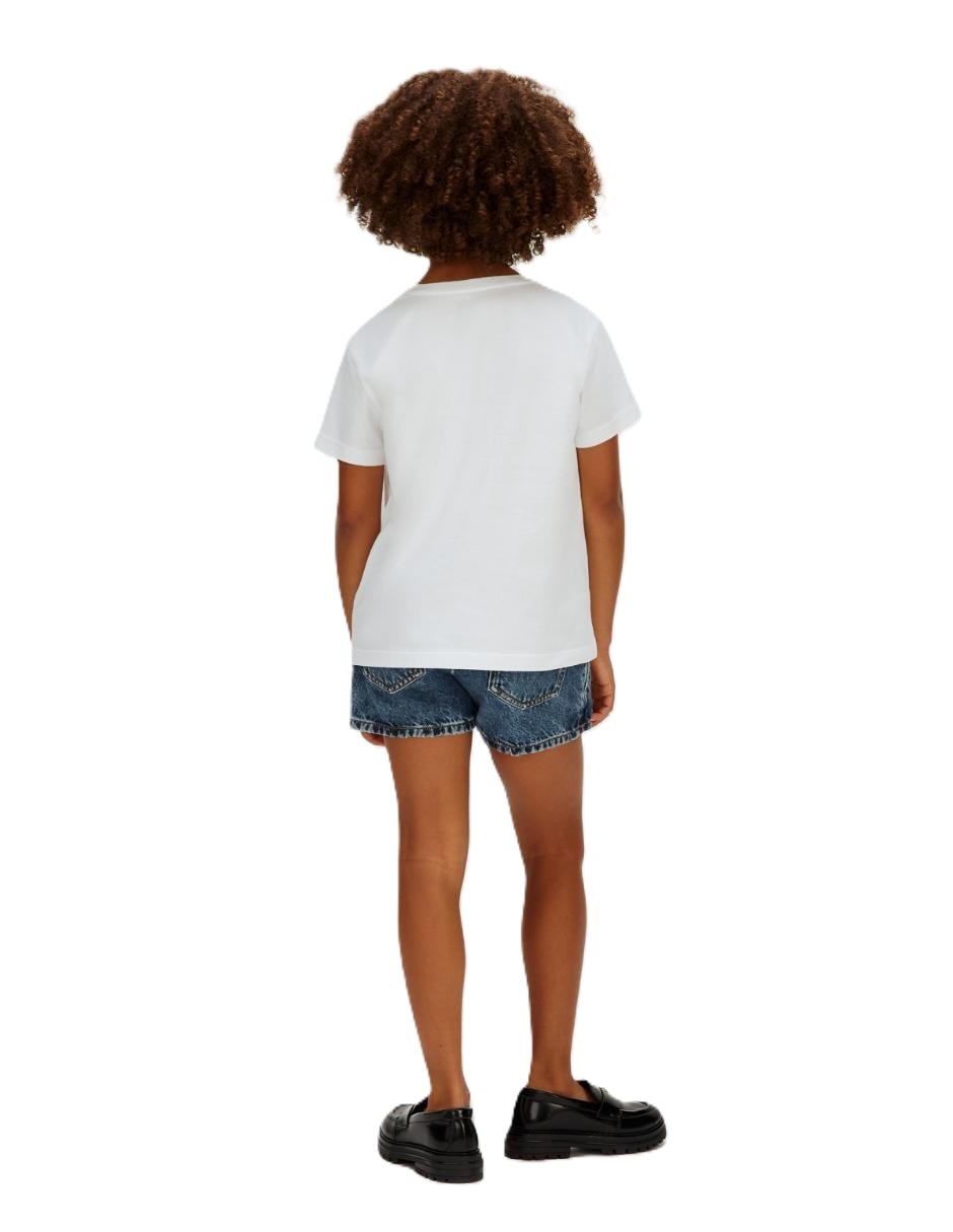Playera calvin klein playera ck blanca niña manga corta para niña