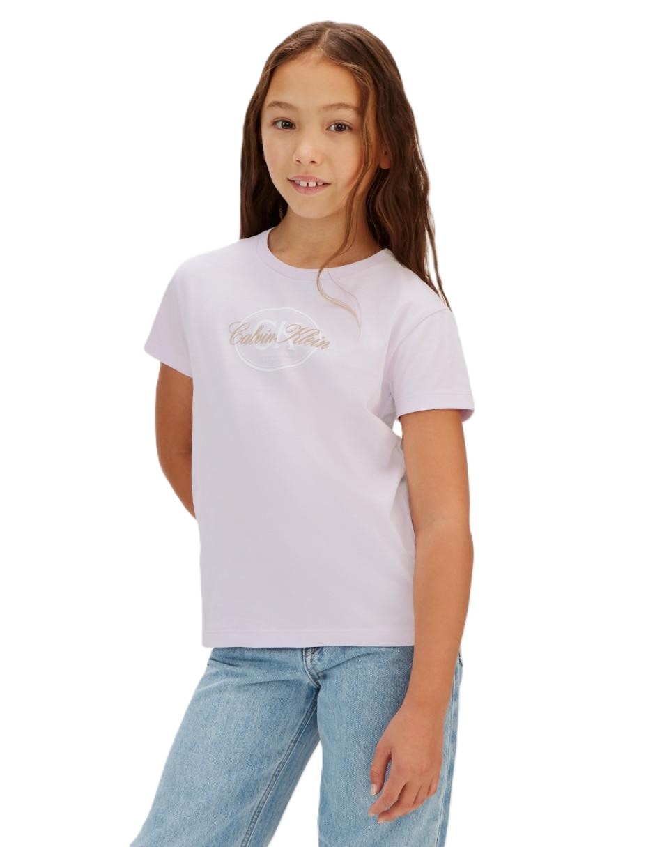 Imagen de producto Playera calvin klein playera ck niña lila manga corta para niña